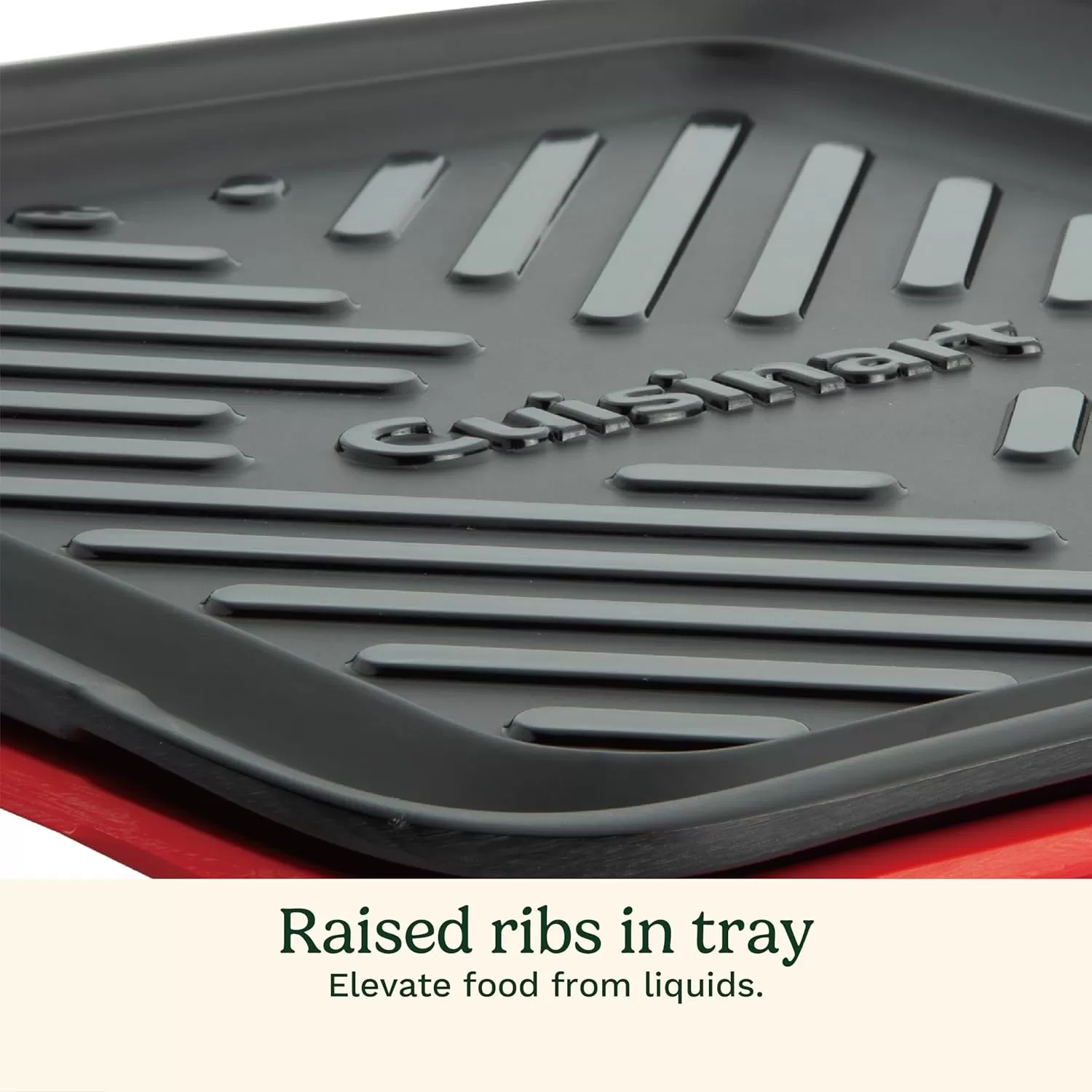 imageCuisinart CPK200 Grilling Prep and Serve Trays Black and Red Large 17 x 10 5Small 105 x 105