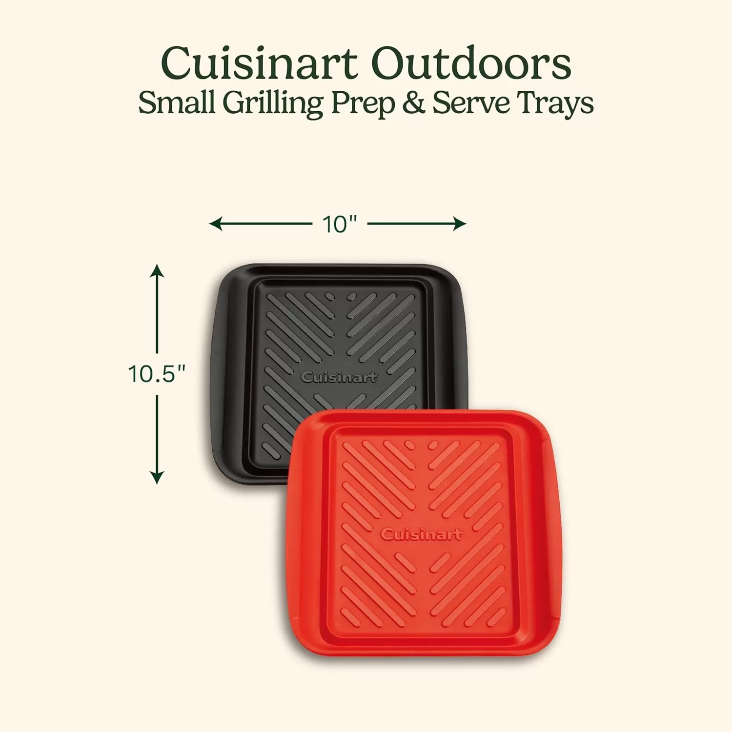 imageCuisinart CPK200 Grilling Prep and Serve Trays Black and Red Large 17 x 10 5Small 105 x 105