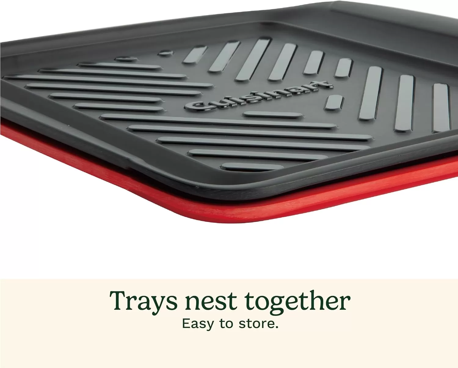 imageCuisinart CPK200 Grilling Prep and Serve Trays Black and Red Large 17 x 10 5Small 105 x 105