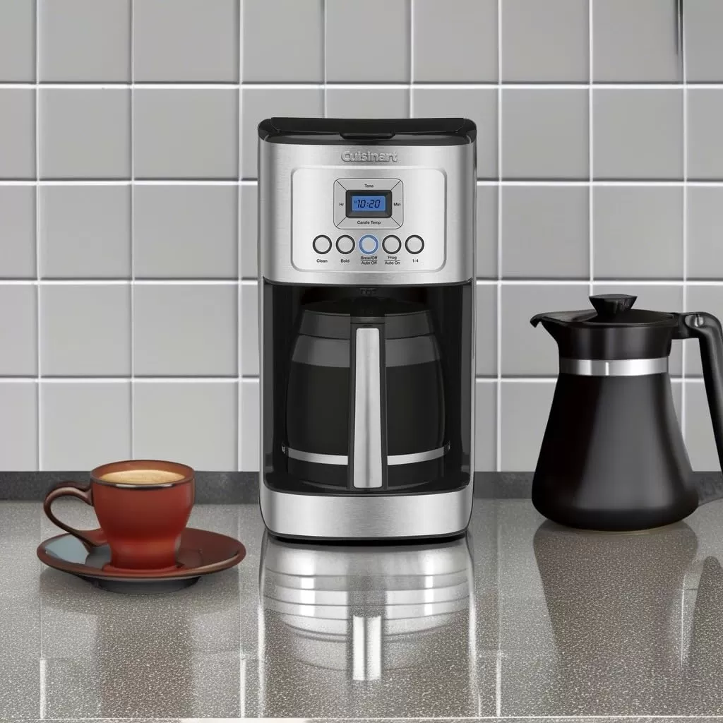 imageCuisinart Coffee Maker 14Cup Glass Carafe Fully Automatic for Brew Strength Control ampamp 14 Cup Setting Stainless Steel DCC3200P114 Cup Stainless Steel