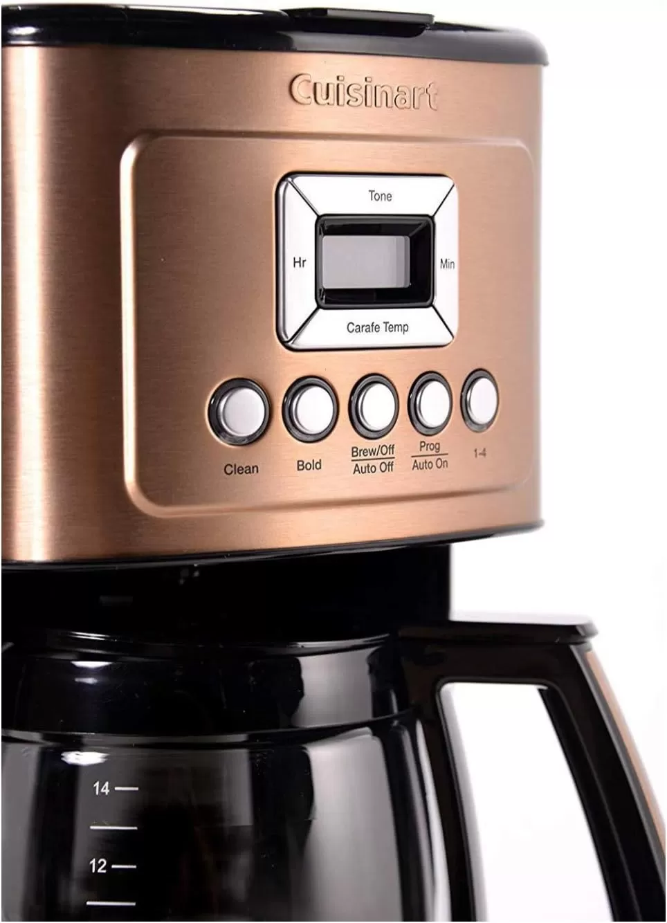 imageCuisinart Coffee Maker 14Cup Glass Carafe Fully Automatic for Brew Strength Control ampamp 14 Cup Setting Stainless Steel DCC3200P1Copper Stainless