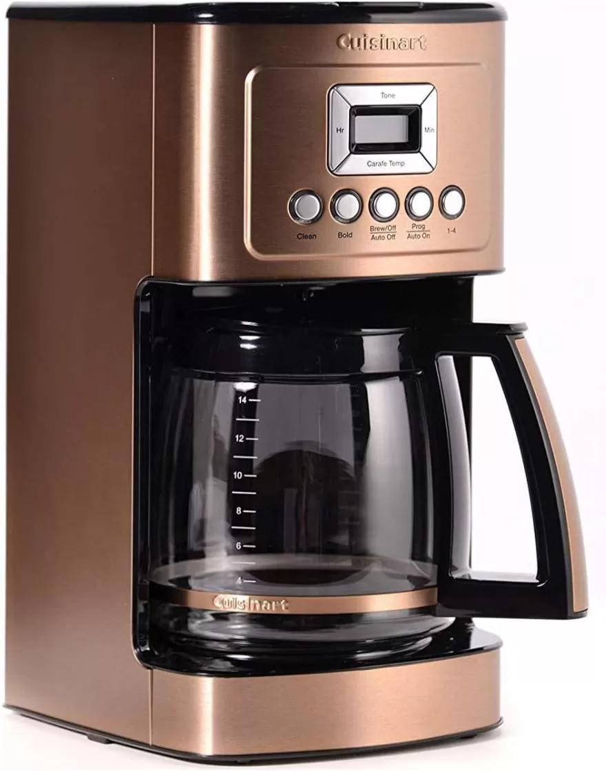 imageCuisinart Coffee Maker 14Cup Glass Carafe Fully Automatic for Brew Strength Control ampamp 14 Cup Setting Stainless Steel DCC3200P1Copper Stainless