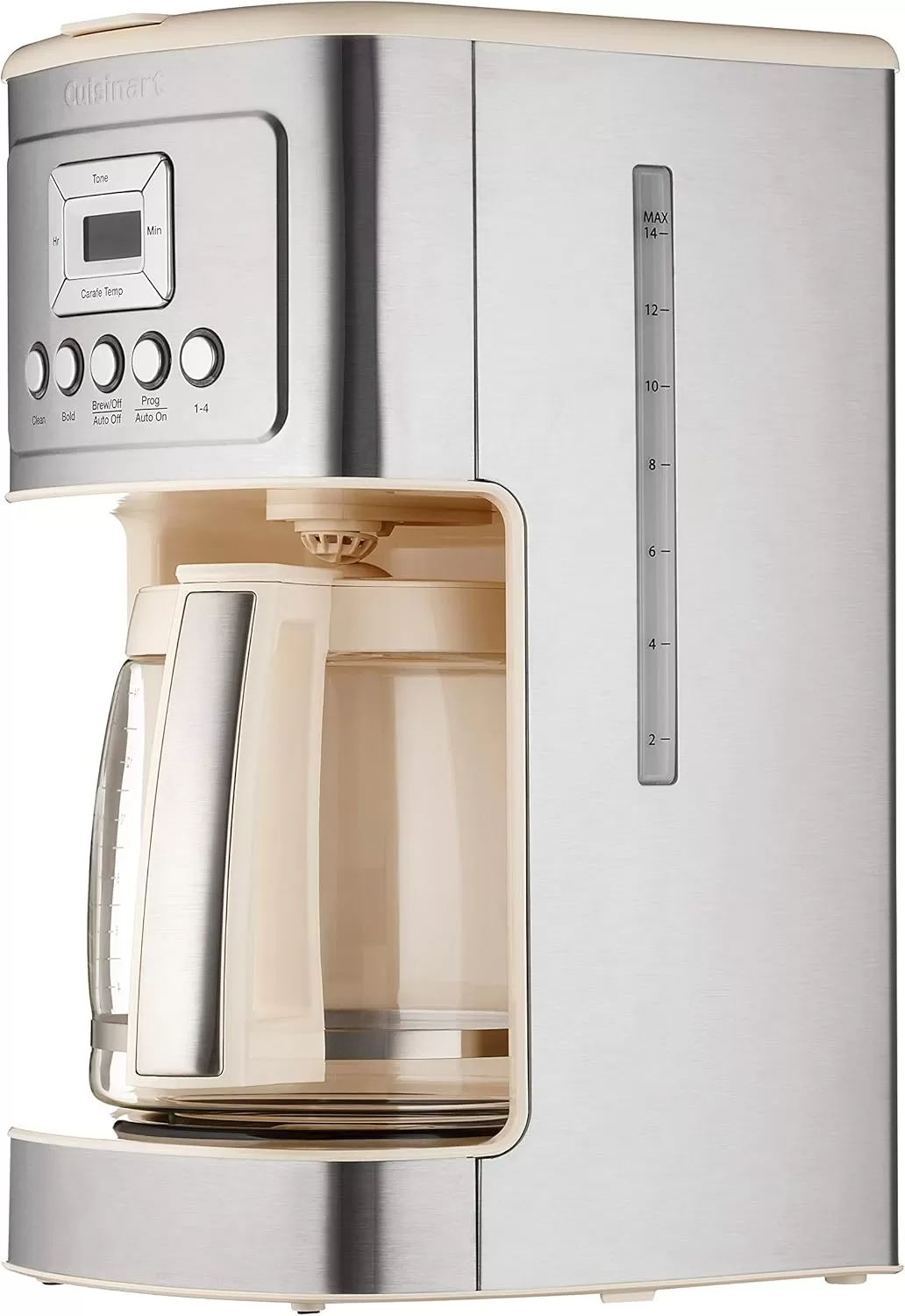 imageCuisinart Coffee Maker 14Cup Glass Carafe Fully Automatic for Brew Strength Control ampamp 14 Cup Setting Stainless Steel DCC3200P1Cream