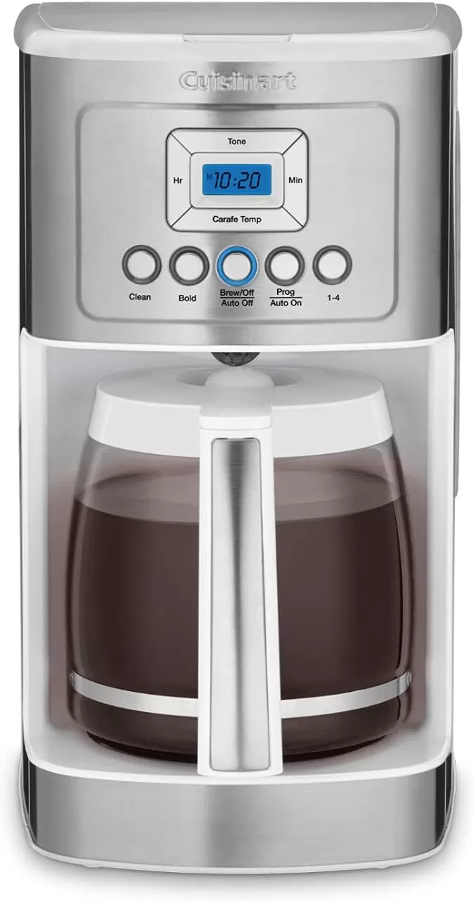 imageCuisinart Coffee Maker 14Cup Glass Carafe Fully Automatic for Brew Strength Control ampamp 14 Cup Setting Stainless Steel DCC3200P1White
