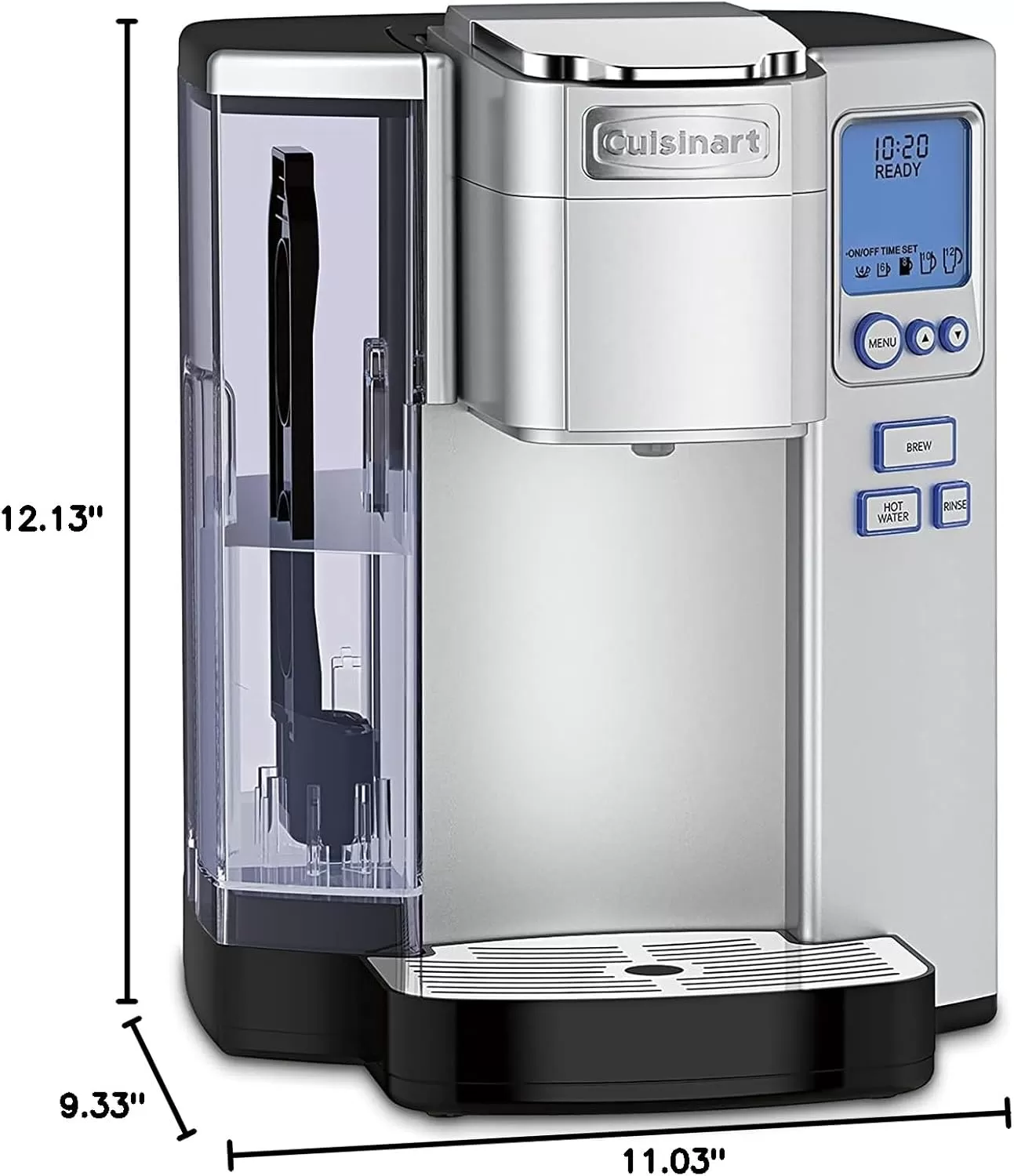 imageCuisinart Coffee Maker Single Serve 72Ounce Reservoir Coffee Machine Programmable Brewing ampamp Hot Water Dispenser Stainless Steel SS10P1SilverSilver