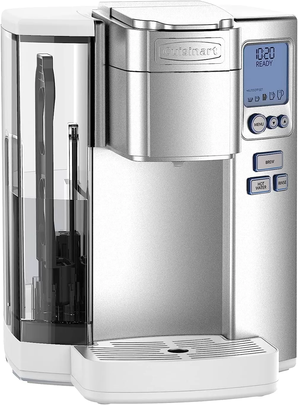 imageCuisinart Coffee Maker Single Serve 72Ounce Reservoir Coffee Machine Programmable Brewing ampamp Hot Water Dispenser Stainless Steel SS10P1SilverWhite