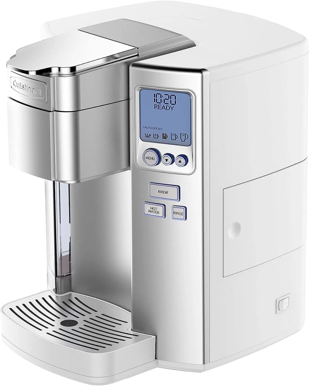 imageCuisinart Coffee Maker Single Serve 72Ounce Reservoir Coffee Machine Programmable Brewing ampamp Hot Water Dispenser Stainless Steel SS10P1SilverWhite