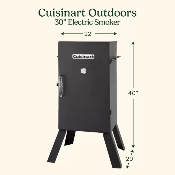 imageCuisinart 30quot Electric Smoker 3 Adjustable Racks Large Capacity BBQ Water ampamp Wood Trays for Smoked Meat Brisket Salmon ampamp Jerky Adjustable Temperature Control