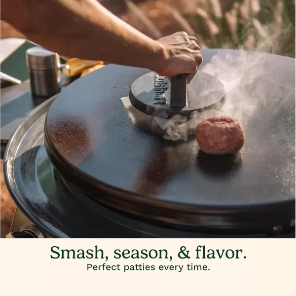imageCuisinart 65quot Cast Iron Smashed Burger Press Juicy ampamp Crispy Burgers for BBQs CookoutsSmashed Burger Press  Cast iron