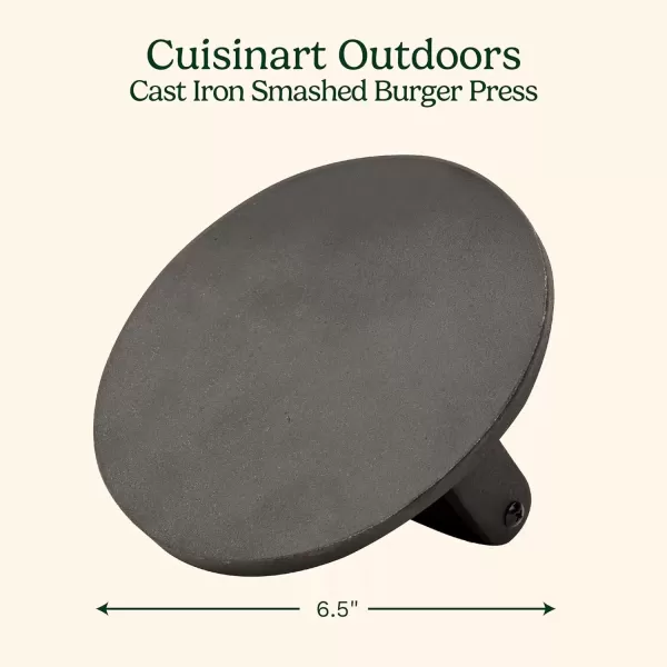 imageCuisinart 65quot Cast Iron Smashed Burger Press Juicy ampamp Crispy Burgers for BBQs CookoutsSmashed Burger Press  Cast iron