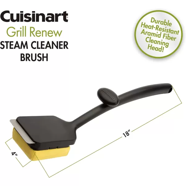 imageCuisinart CCB1000 Grill Renew Steam Cleaner Brush Safe and Effective Barbecue Cleaning Brush Replaceable Head Aramid Fiber FabricRenew Steam Cleaner Grill Cleaning Brush
