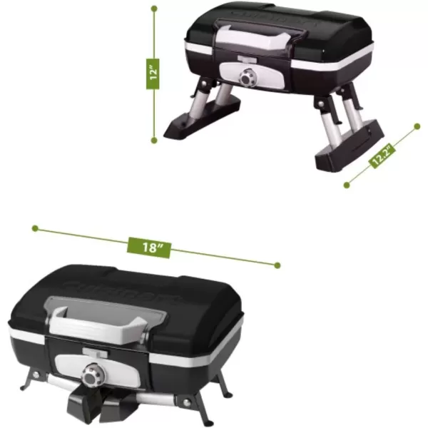 imageCuisinart CGG180T Petit Gourmet Portable Tabletop Propane Gas Grill Red 176 x 186 x 118InchPetit Gourmet Tabletop Gas Grill  Black