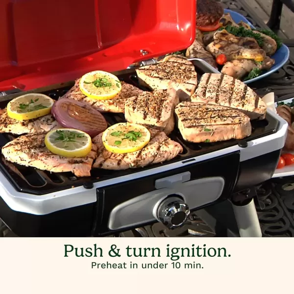 imageCuisinart CGG180T Petit Gourmet Portable Tabletop Propane Gas Grill Red 176 x 186 x 118InchPetit Gourmet Tabletop Gas Grill  Red
