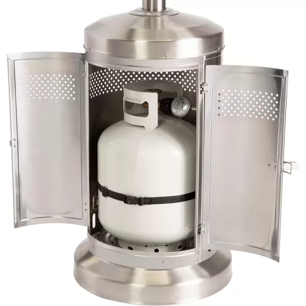 imageCuisinart COH300 Propane Push Start Ignition 47000 BTU Burner Heats up to 200 sq ft 32quot L x 85quot H Stainless Steel Outdoor Patio HeaterStainless Steel Outdoor Patio Heater