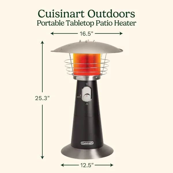 imageCuisinart COH513 Portable Tabletop Patio 11000 BTU Outdoor Propane Heater with Safety Tilt Switch and Burner Screen Guard 30 sq Foot Heat Range RedBlack
