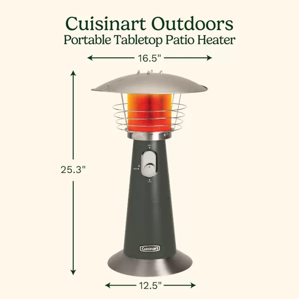 imageCuisinart COH513 Portable Tabletop Patio 11000 BTU Outdoor Propane Heater with Safety Tilt Switch and Burner Screen Guard 30 sq Foot Heat Range RedDark Gray