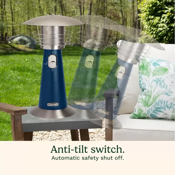 imageCuisinart COH513 Portable Tabletop Patio 11000 BTU Outdoor Propane Heater with Safety Tilt Switch and Burner Screen Guard 30 sq Foot Heat Range RedNavy
