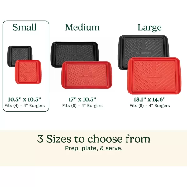 imageCuisinart CPK200 Grilling Prep and Serve Trays Black and Red Large 17 x 10 5Small 105 x 105