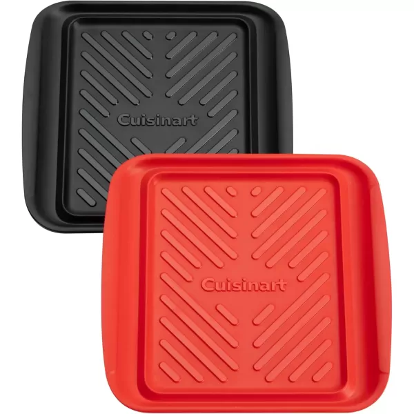 imageCuisinart CPK200 Grilling Prep and Serve Trays Black and Red Large 17 x 10 5Small 105 x 105