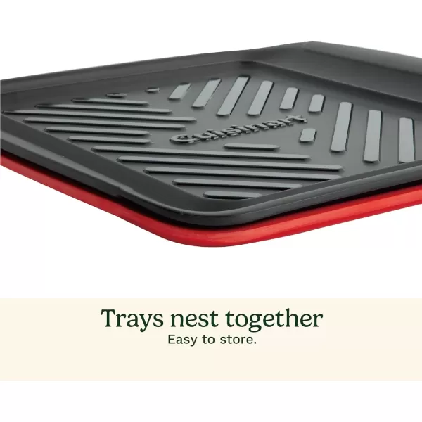 imageCuisinart CPK200 Grilling Prep and Serve Trays Black and Red Large 17 x 10 5Small 105 x 105