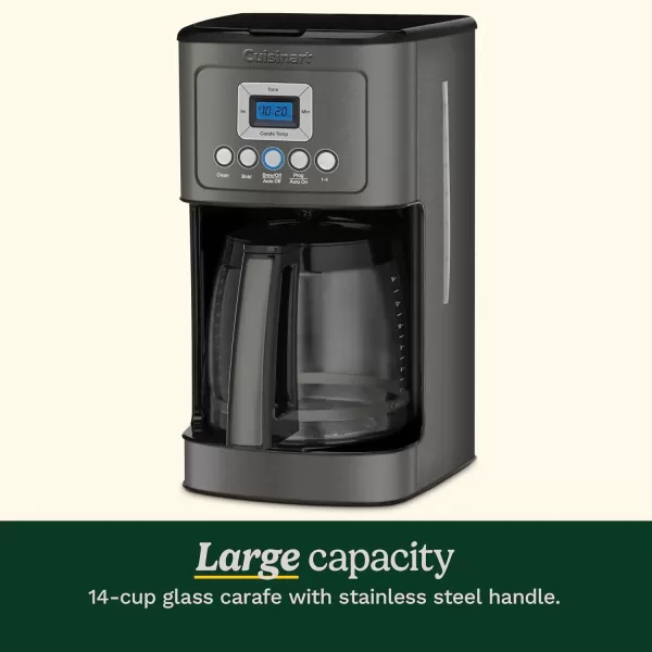imageCuisinart Coffee Maker 14Cup Glass Carafe Fully Automatic for Brew Strength Control ampamp 14 Cup Setting Stainless Steel DCC3200P1Black Stainless Steel