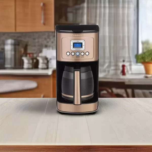 imageCuisinart Coffee Maker 14Cup Glass Carafe Fully Automatic for Brew Strength Control ampamp 14 Cup Setting Stainless Steel DCC3200P1Copper