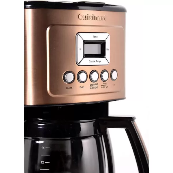 imageCuisinart Coffee Maker 14Cup Glass Carafe Fully Automatic for Brew Strength Control ampamp 14 Cup Setting Stainless Steel DCC3200P1Copper Stainless