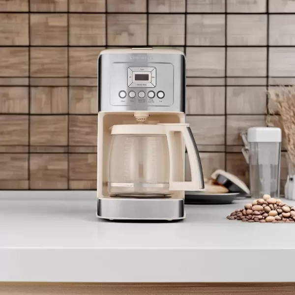 imageCuisinart Coffee Maker 14Cup Glass Carafe Fully Automatic for Brew Strength Control ampamp 14 Cup Setting Stainless Steel DCC3200P1Cream