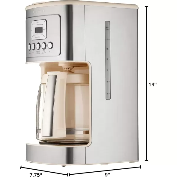 imageCuisinart Coffee Maker 14Cup Glass Carafe Fully Automatic for Brew Strength Control ampamp 14 Cup Setting Stainless Steel DCC3200P1Cream