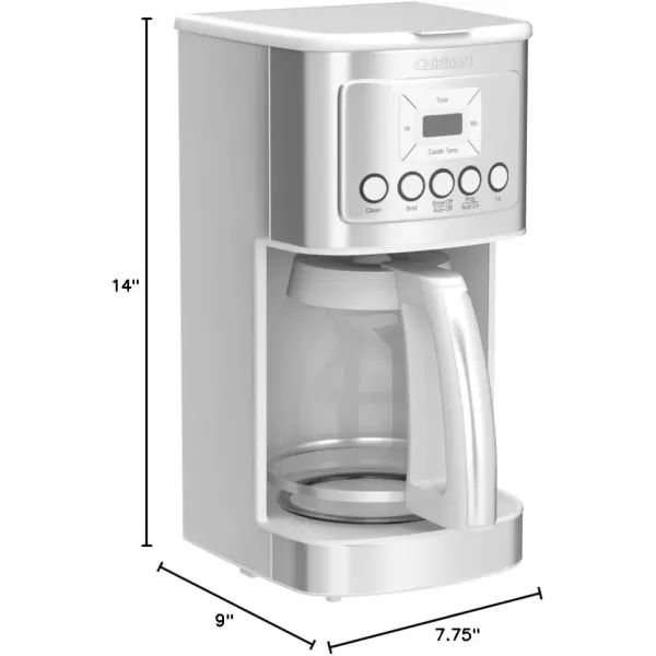 imageCuisinart Coffee Maker 14Cup Glass Carafe Fully Automatic for Brew Strength Control ampamp 14 Cup Setting Stainless Steel DCC3200P1White