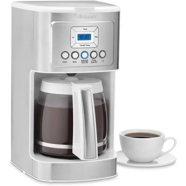 imageCuisinart Coffee Maker 14Cup Glass Carafe Fully Automatic for Brew Strength Control ampamp 14 Cup Setting Stainless Steel DCC3200P1White