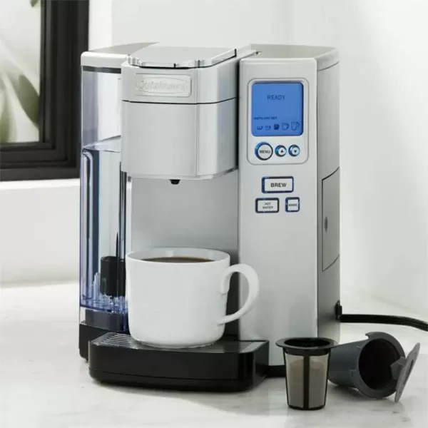 imageCuisinart Coffee Maker Single Serve 72Ounce Reservoir Coffee Machine Programmable Brewing ampamp Hot Water Dispenser Stainless Steel SS10P1SilverSilver