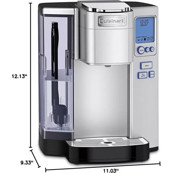 imageCuisinart Coffee Maker Single Serve 72Ounce Reservoir Coffee Machine Programmable Brewing ampamp Hot Water Dispenser Stainless Steel SS10P1SilverSilver