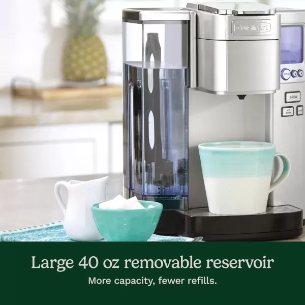 imageCuisinart Coffee Maker Single Serve 72Ounce Reservoir Coffee Machine Programmable Brewing ampamp Hot Water Dispenser Stainless Steel SS10P1SilverSilver