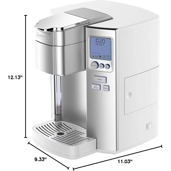 imageCuisinart Coffee Maker Single Serve 72Ounce Reservoir Coffee Machine Programmable Brewing ampamp Hot Water Dispenser Stainless Steel SS10P1SilverWhite