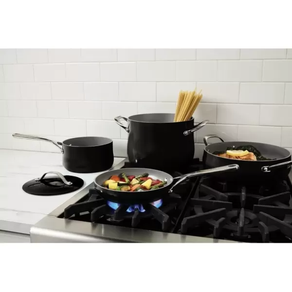 imageCuisinart Culinary Collection 12Piece Pots and Pans Set PURELYCERAMIC Nonstick TealBlack