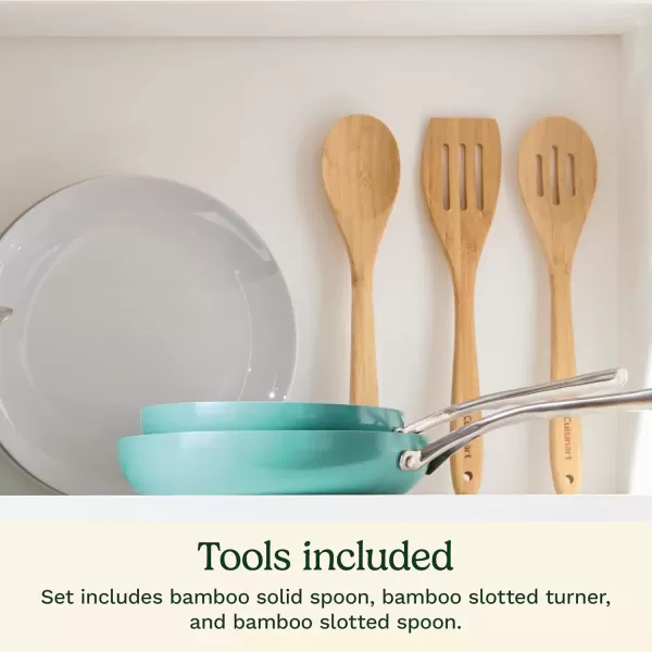 imageCuisinart Culinary Collection 12Piece Pots and Pans Set PURELYCERAMIC Nonstick TealTeal