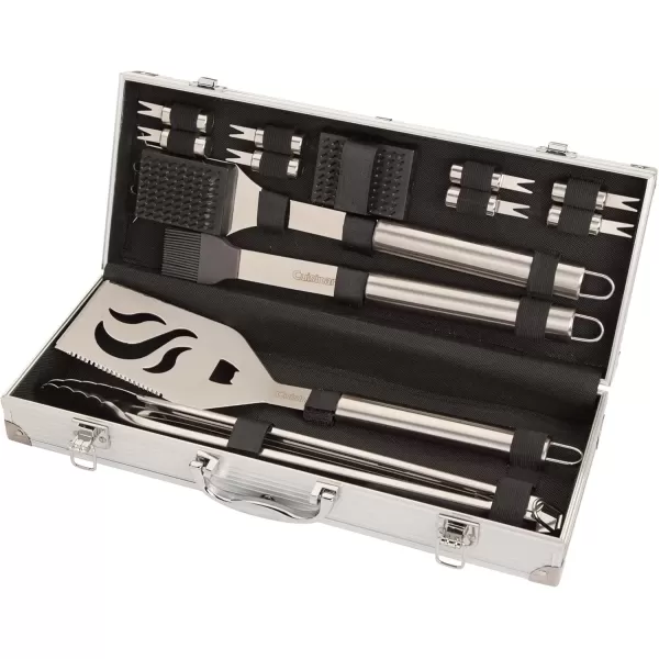 imageCuisinart Deluxe Grill Tool Set 20Piece BBQ Kit with Aluminum Case ampamp Digital Temperature Fork Spatula Tongs Grill Accessories ampamp Utensils Grilling Set for CookoutDeluxe Grill Set  14Piece