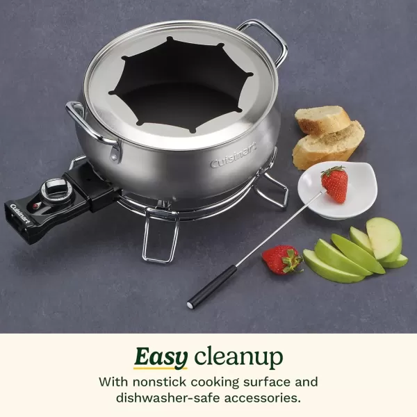 imageCuisinart Fondue Pot 3 Quart For Chocolate Cheese Broth Oil Stainless Steel CFO3SSP1Pot