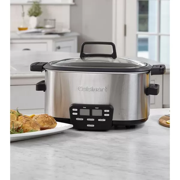 imageCuisinart MSC600 3In1 Cook Central 6Quart MultiCooker Slow Cooker BrownSaute Steamer Silver6 Quarts