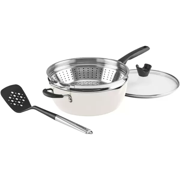 imageCuisinart Preferred Pan 4Pc Set  Nouveau Navy 45 Qt MultiPurpose Pan wCover Steamer Slotted TurnerCrme de la Creme