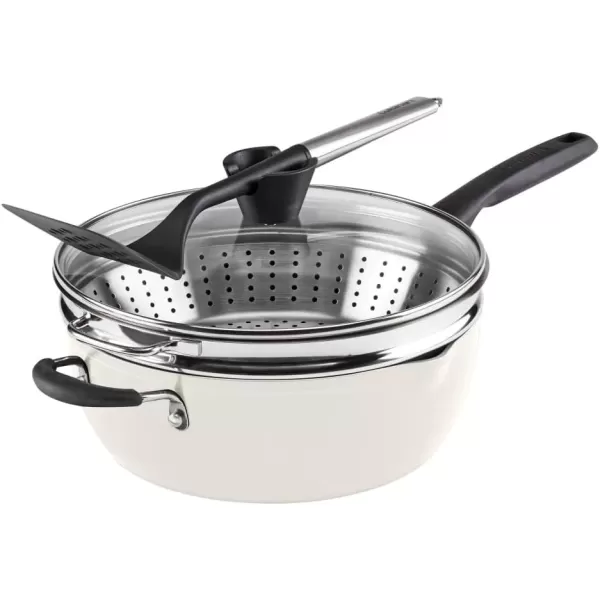 imageCuisinart Preferred Pan 4Pc Set  Nouveau Navy 45 Qt MultiPurpose Pan wCover Steamer Slotted TurnerCrme de la Creme