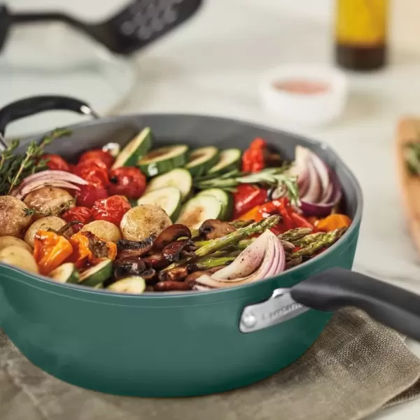 imageCuisinart Preferred Pan 4Pc Set  Nouveau Navy 45 Qt MultiPurpose Pan wCover Steamer Slotted TurnerSensible Sage Green