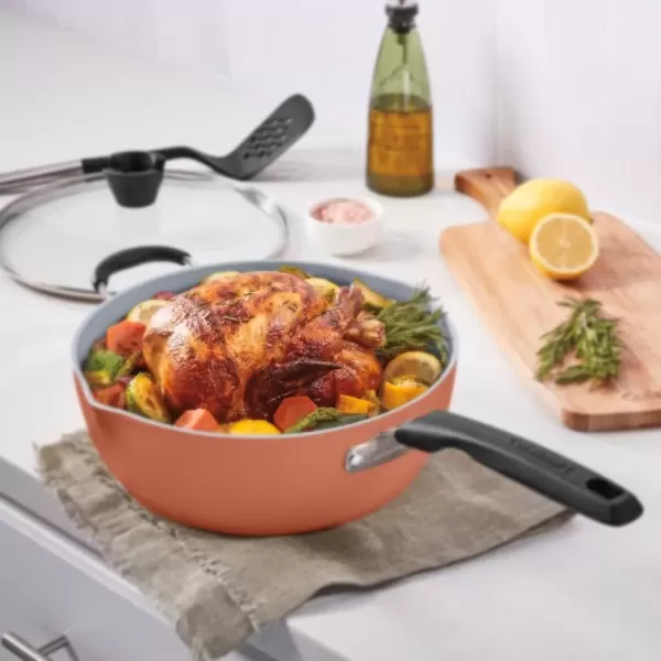 imageCuisinart Preferred Pan 4Pc Set  Nouveau Navy 45 Qt MultiPurpose Pan wCover Steamer Slotted TurnerSienna Sky