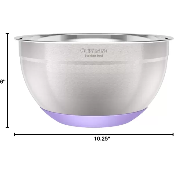imageCuisinart 3Piece Stainless Steel Mixing Bowls with Nonslip Base 15qt 3qt ampamp 5qt