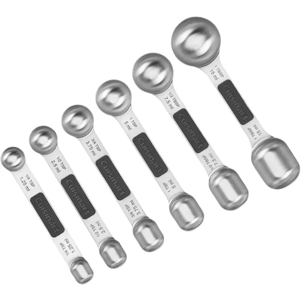 imageCuisinart CTG006MSP Stainless Steel 6P Set of Magnetic Measuring Spoons Black ampamp Silver