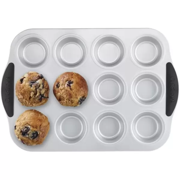 imageCuisinart Easy Grip Bakeware 12Cup Muffin PanBlackSilver