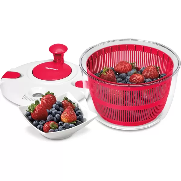imageCuisinart Large Salad Spinner Wash Spin ampamp Dry Salad Greens Fruits ampamp Vegetables 5qt CTG00SASRed