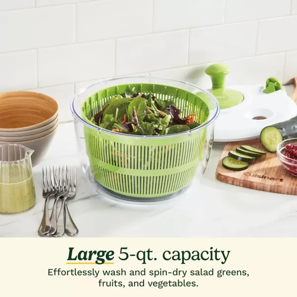 imageCuisinart Large Salad Spinner Wash Spin ampamp Dry Salad Greens Fruits ampamp Vegetables 5qt CTG00SASWhite