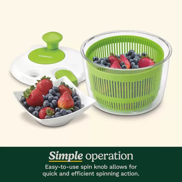 imageCuisinart Large Spin Stop Salad Spinner Wash Spin ampamp Dry Salad Greens Fruits ampamp Vegetables 5qt CTG00SAS13 Qt